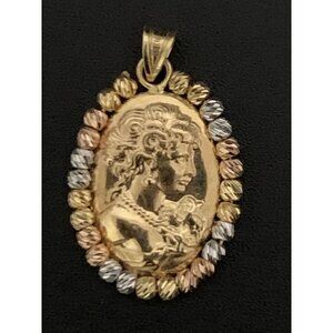 18K Gold Pendant Woman Lady Tricolor 2.24 grams